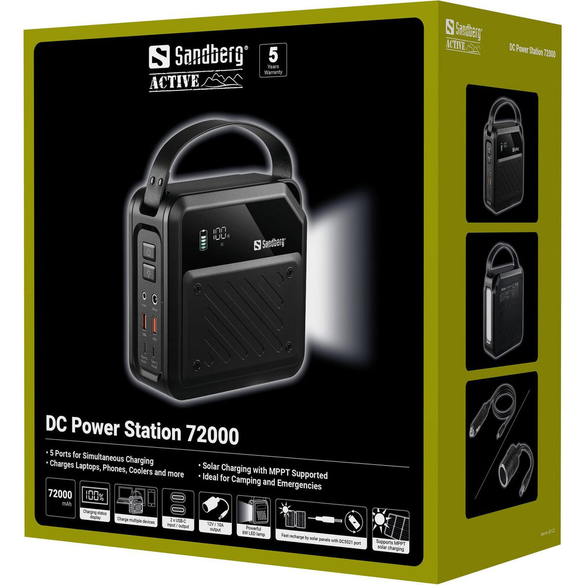 Sandberg DC Power Station 72000 – 72.000 mAh med 100W USB-C PD – billede 8