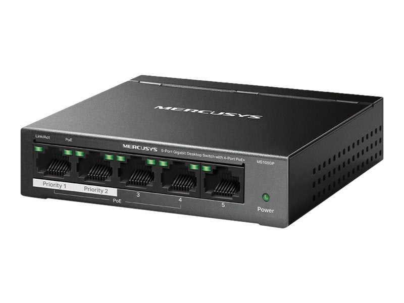 Mercusys MS105GP V1 5-Port Gigabit Switch m. PoE+