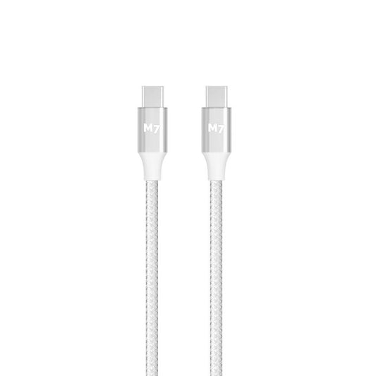 M7 USB-C PD nylon opladningskabel 100W 1m hvid