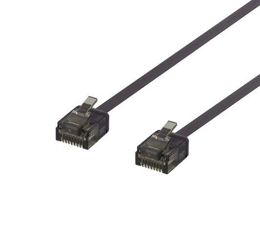CAT 6A fladt patchkabel sort netværkskabel