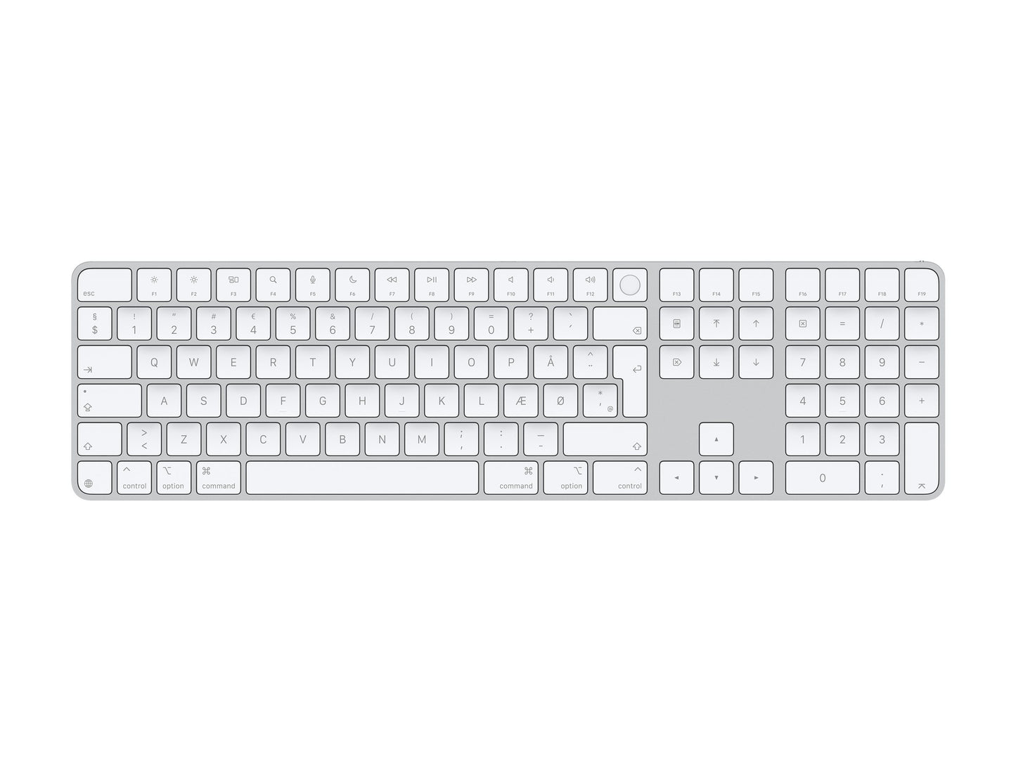 Apple Magic Keyboard med Touch ID og numerisk tastatur – Dansk QWERTY – billede 2