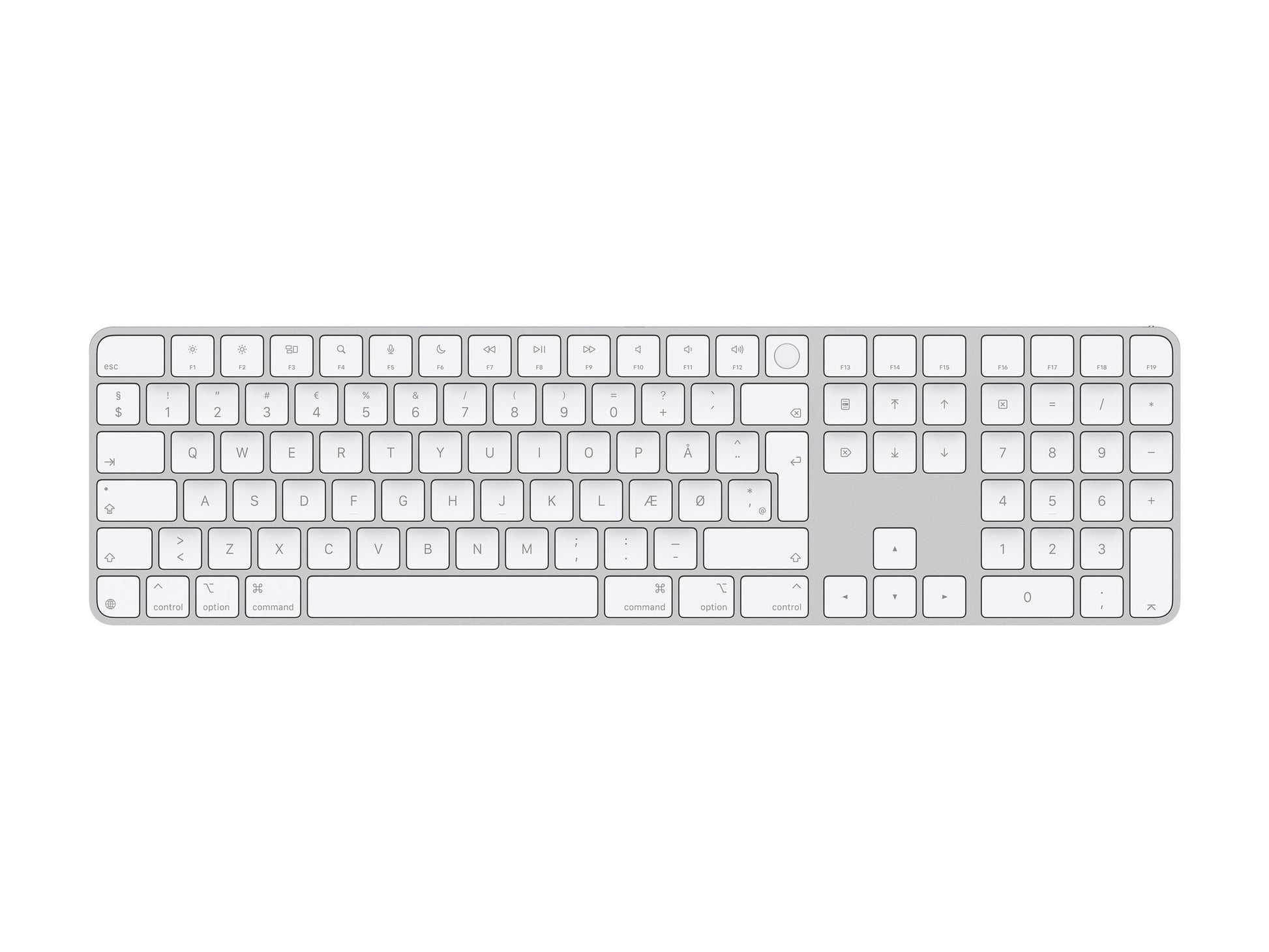Apple Magic Keyboard med Touch ID og numerisk tastatur – Dansk QWERTY – billede 2