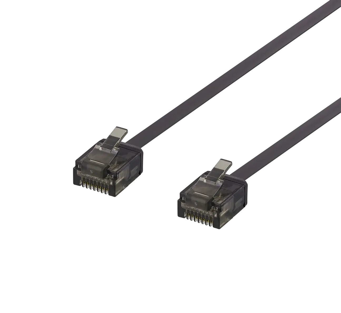 CAT 6A fladt patchkabel sort netværkskabel