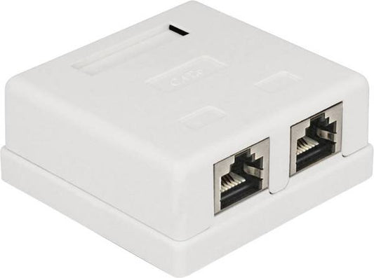 DeLOCK netværksstik med 2x RJ-45