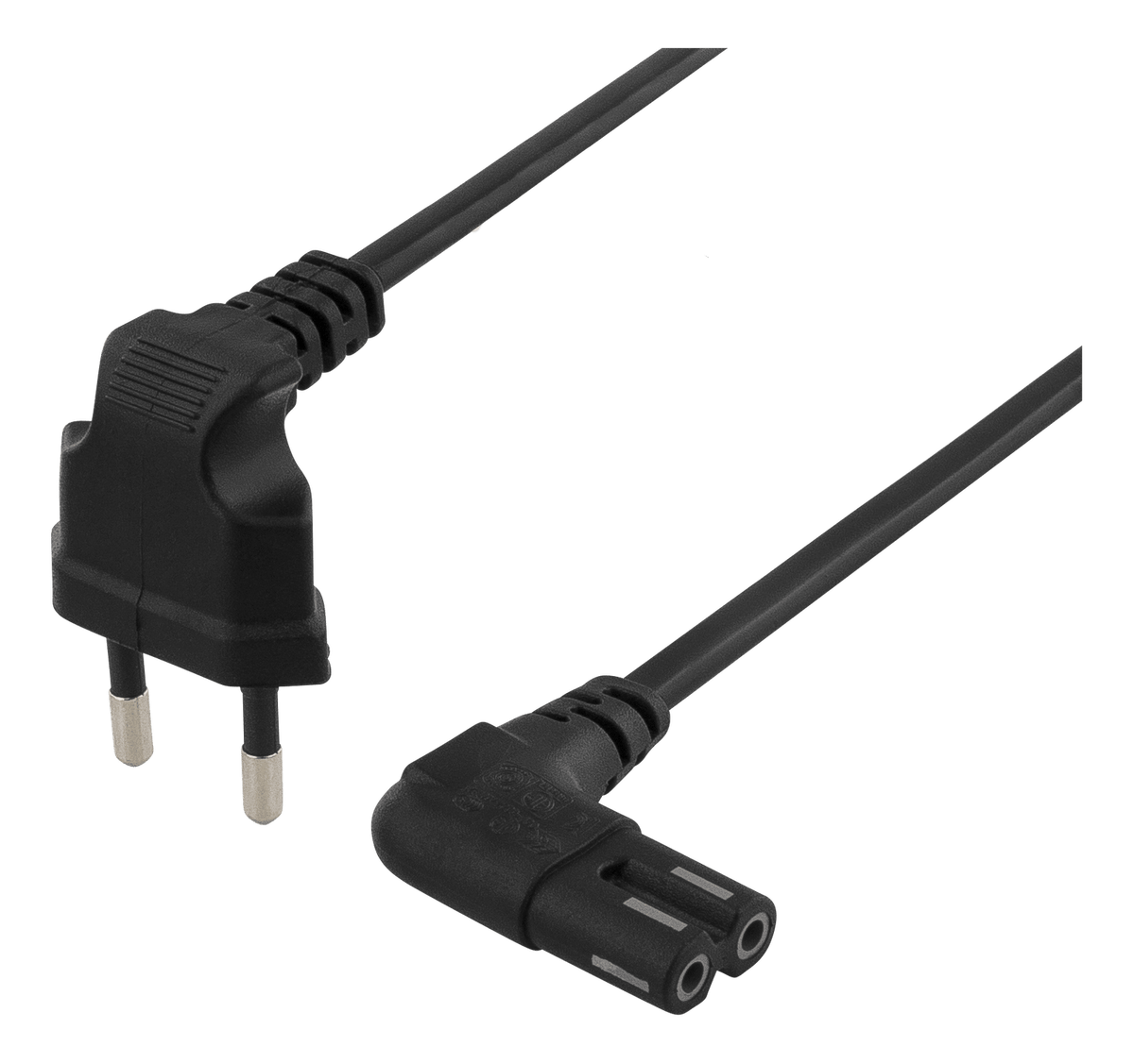 Deltaco Vinklet Powerkabel - 8-talsstik – billede 2