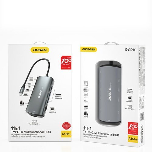 Dudao A15Pro 11-in-1 Type-C Adapter Dockingstation – billede 2