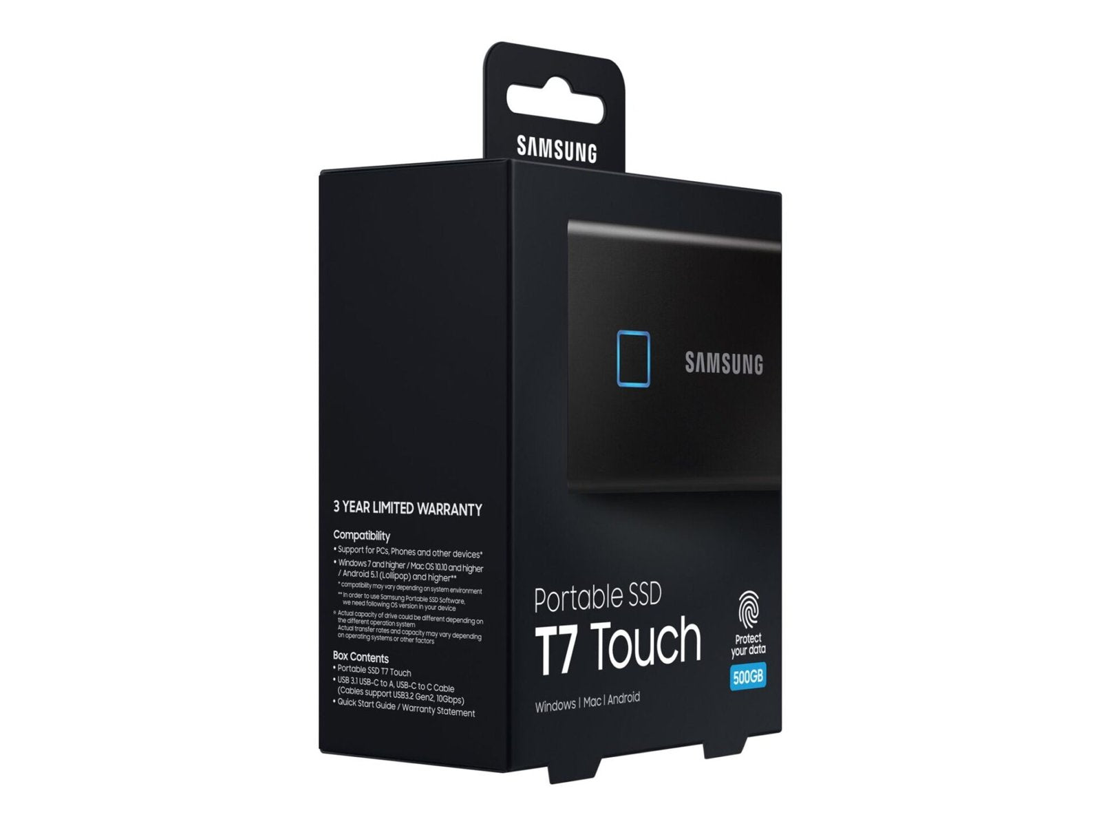 Samsung SSD T7 Touch SSD MU-PC500K 500GB USB 3.2 Gen 2 – billede 3