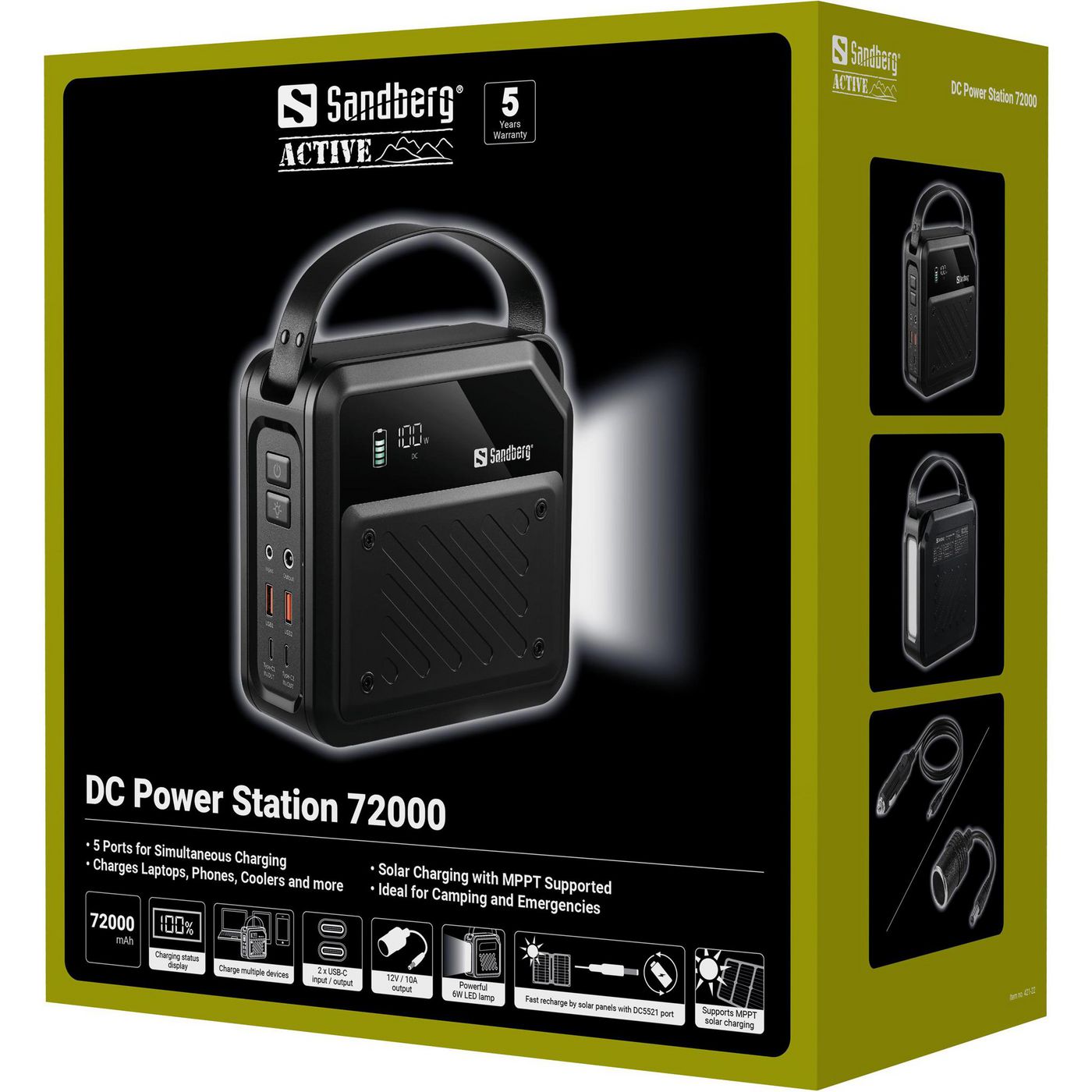 Sandberg DC Power Station 72000 – 72.000 mAh med 100W USB-C PD – billede 8