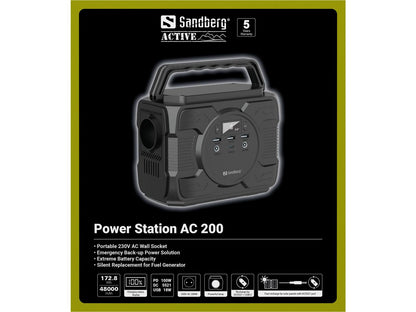 Sandberg Power Station AC 200 – Bærbar 230V Strømkilde – billede 5
