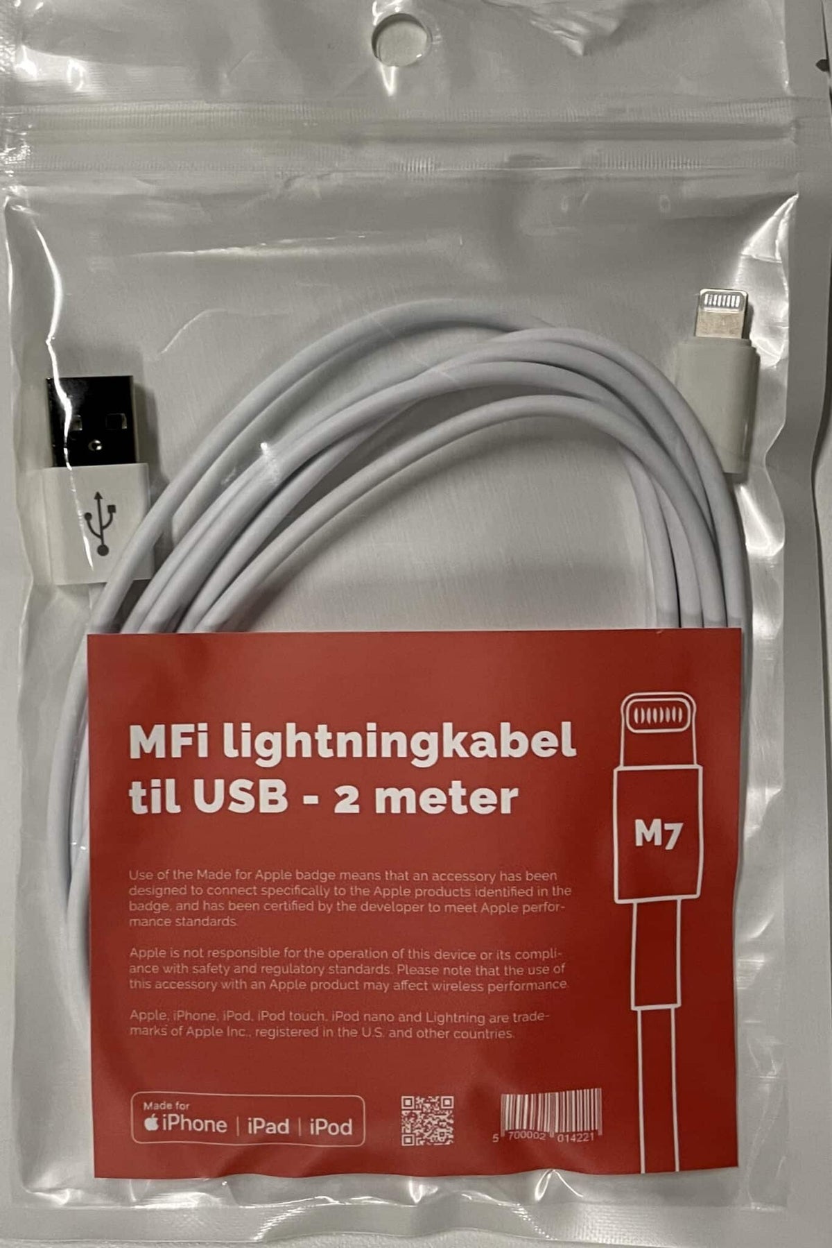 USB - Lightning kabel - M7 – billede 2