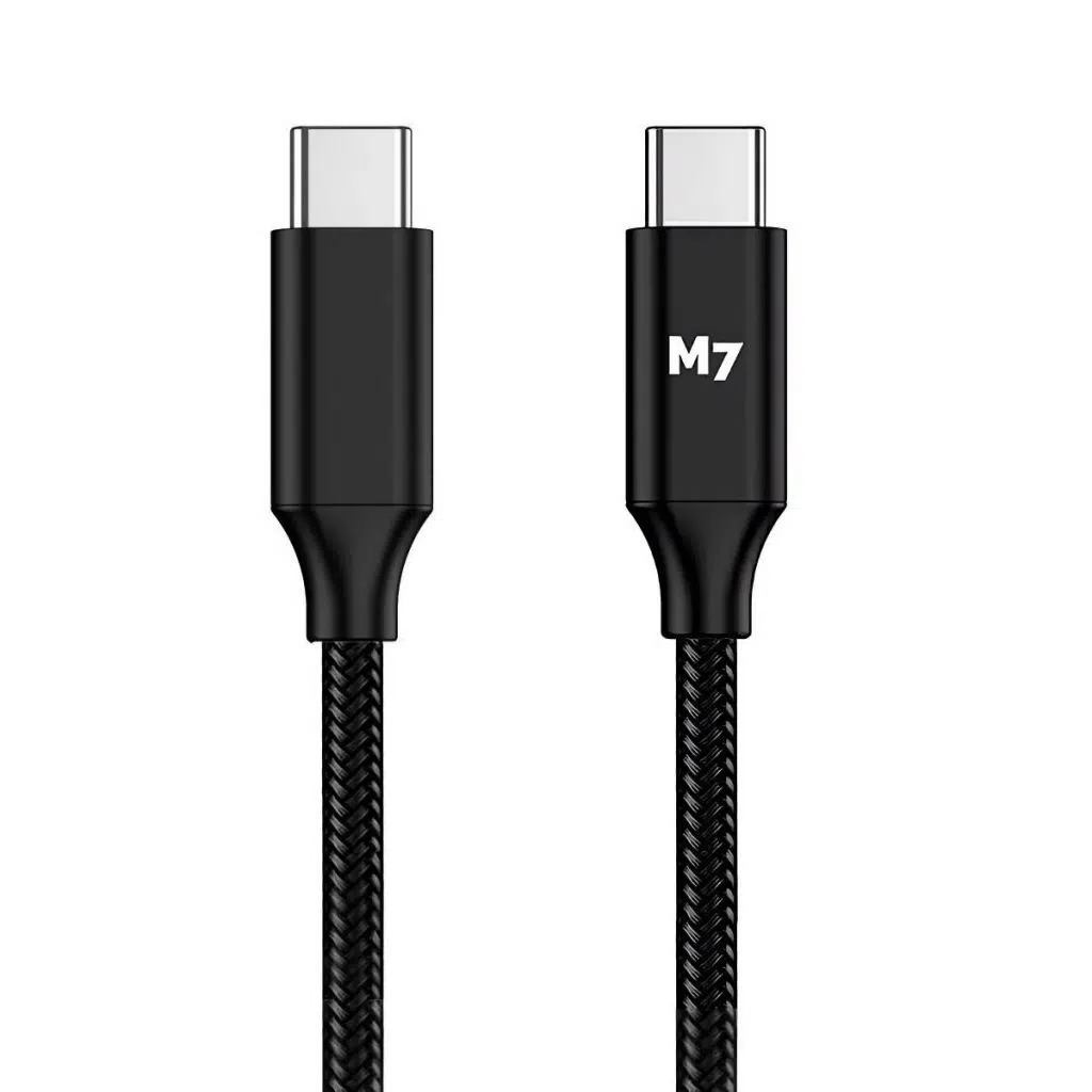 USB-C PD Nylon Opladningskabel 2m i sort – M7 3