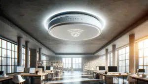 Forside DALL·E 2024 01 13 17.15.32 An informative image for a blog post titled 'Hvorfor vælge Ubiquiti UniFi Access Points '. The image should depict a realistic Ubiquiti UniFi Access P